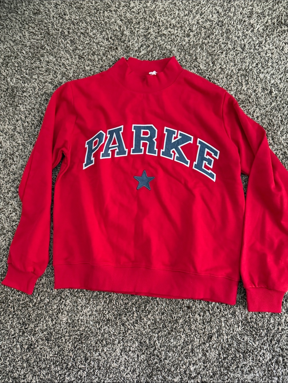 PARKE Star Varsity Mockneck Red White Blue L/XL NWT